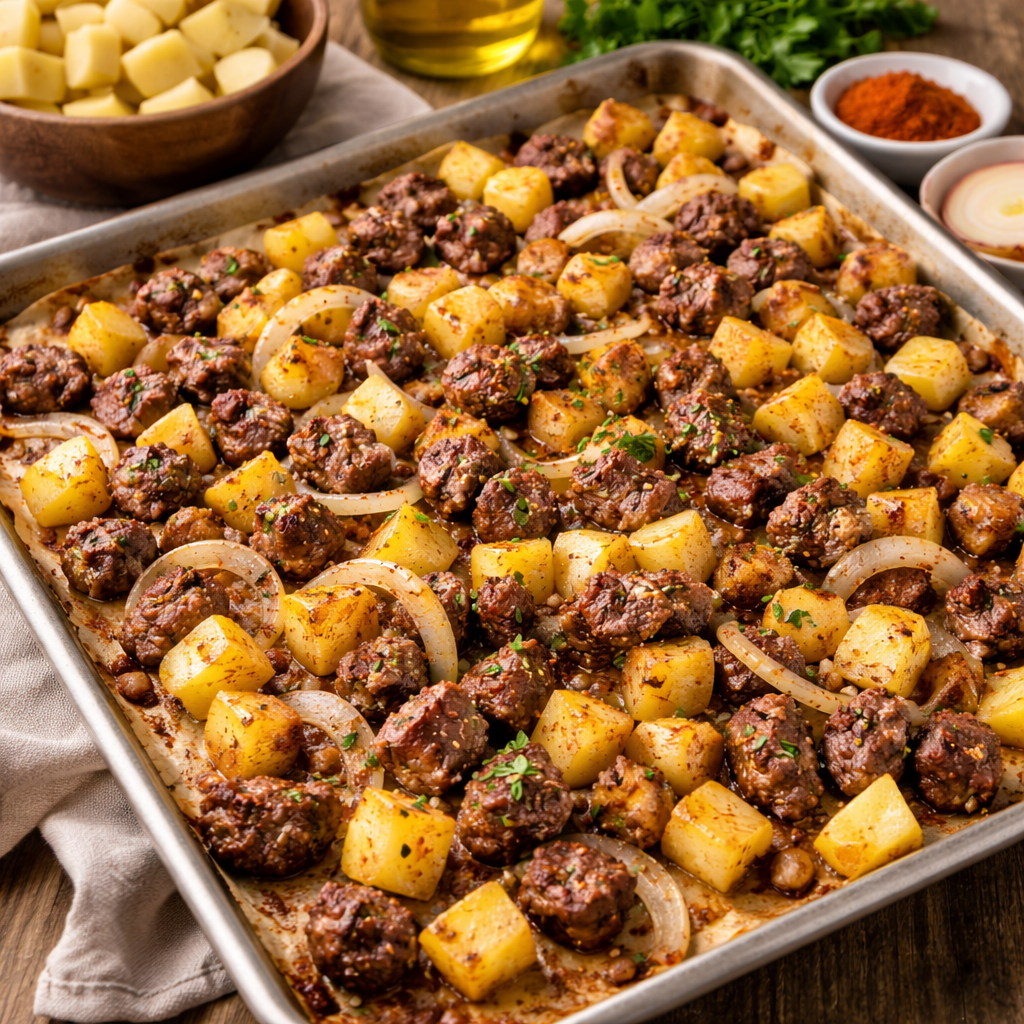 Sheet Pan Beef & Potatoes