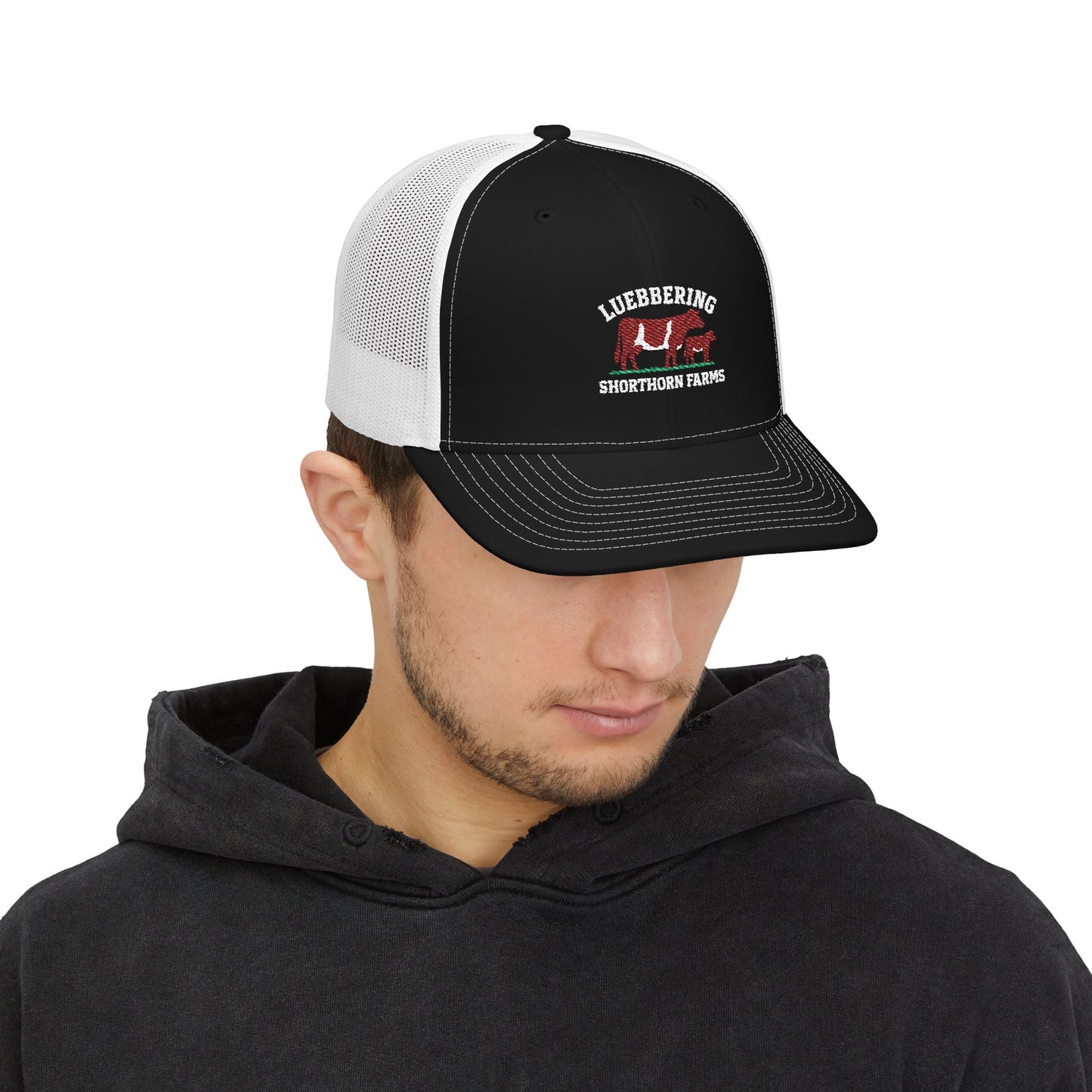 Luebbering Shorthorn Embroidered Snapback Trucker Cap — Heather’s Classic