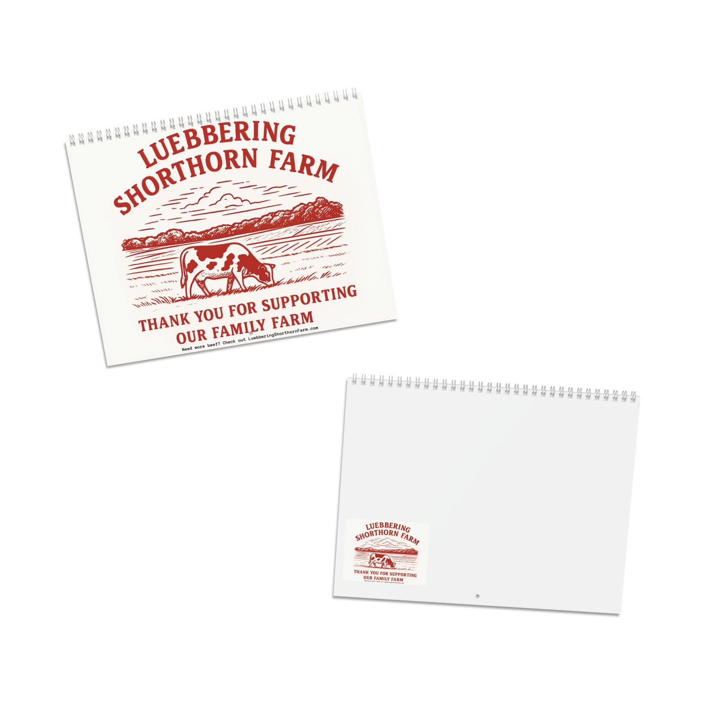 2026 Shorthorn Cattle Calendar — Monthly Farm & Livestock Wall Calendar