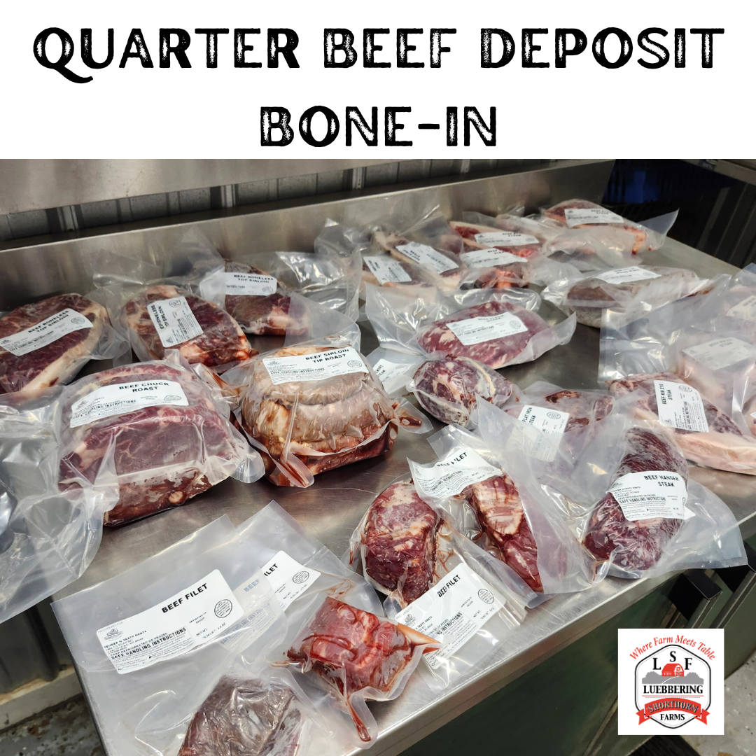🥩 Quarter Beef Share Deposit — Bone-In (100 lbs Finished Beef)